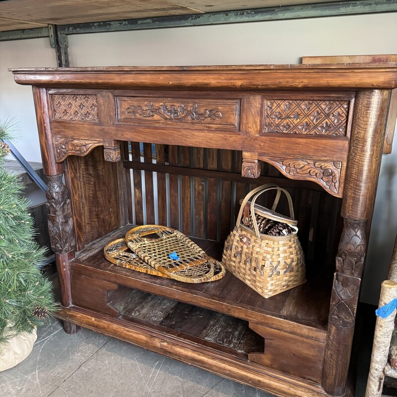 Hand Carved Teak Console