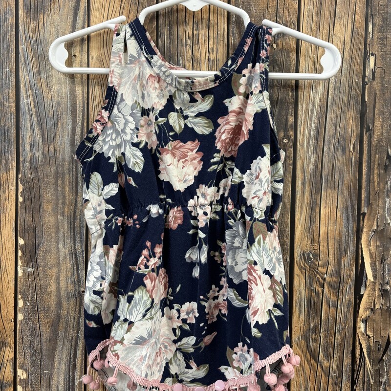 Blue Flower Romper, Size: 6 M