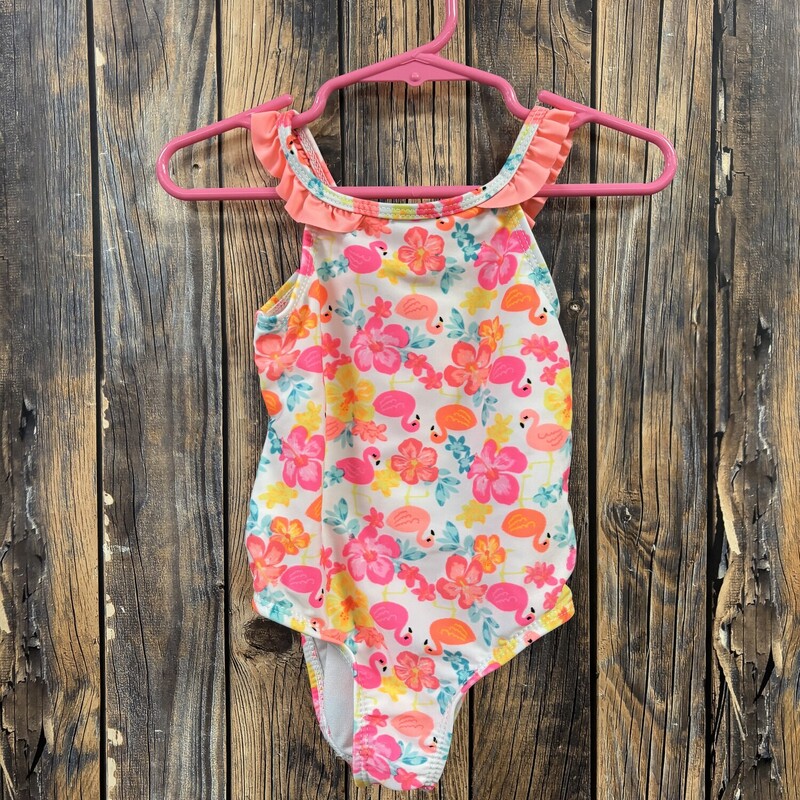 Neon Flamingo Swim Suit, Size: 24 M