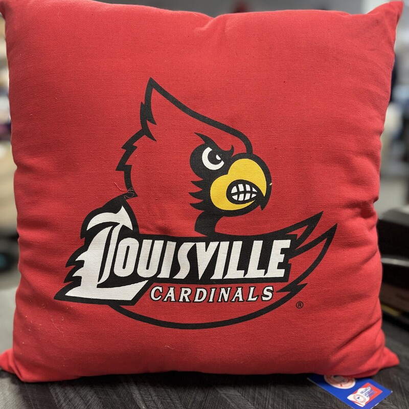 NWT Louisville Cardinal Pillow, Size: 16x16