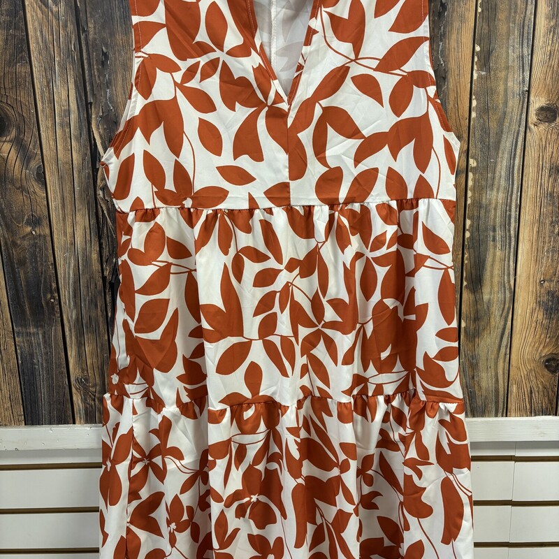 Orange & White Dress, Size: XL