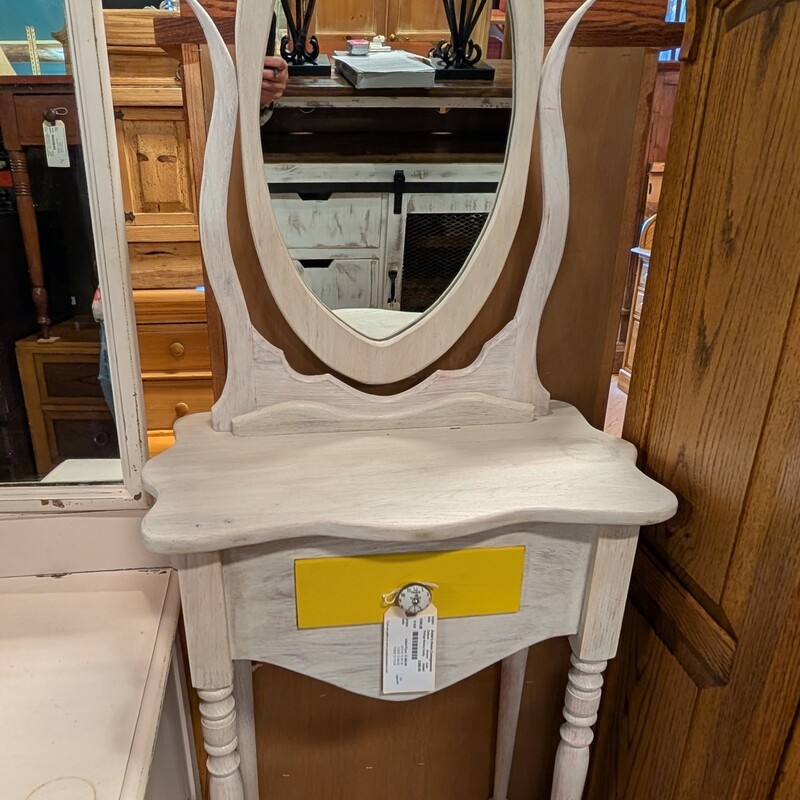 Vintage Skinny Vanity, Drawer, Cute
23.5w x 14d x 64d Table Height 38in