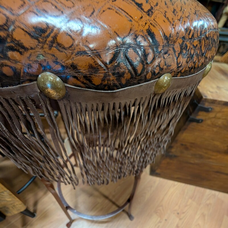 Iron Barstool W/Fringe, Brown
16 Round x 30H