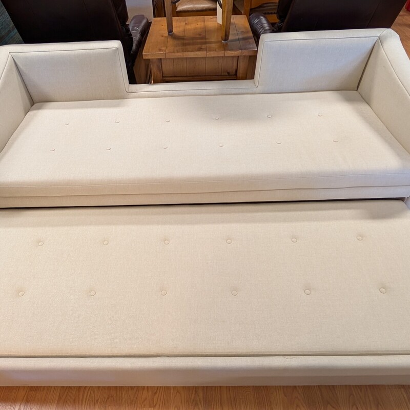 Modern Day Bed Sofa, White
Pops up to a Queen Size
88 x 36 x 28h
Bed 60w x 78L