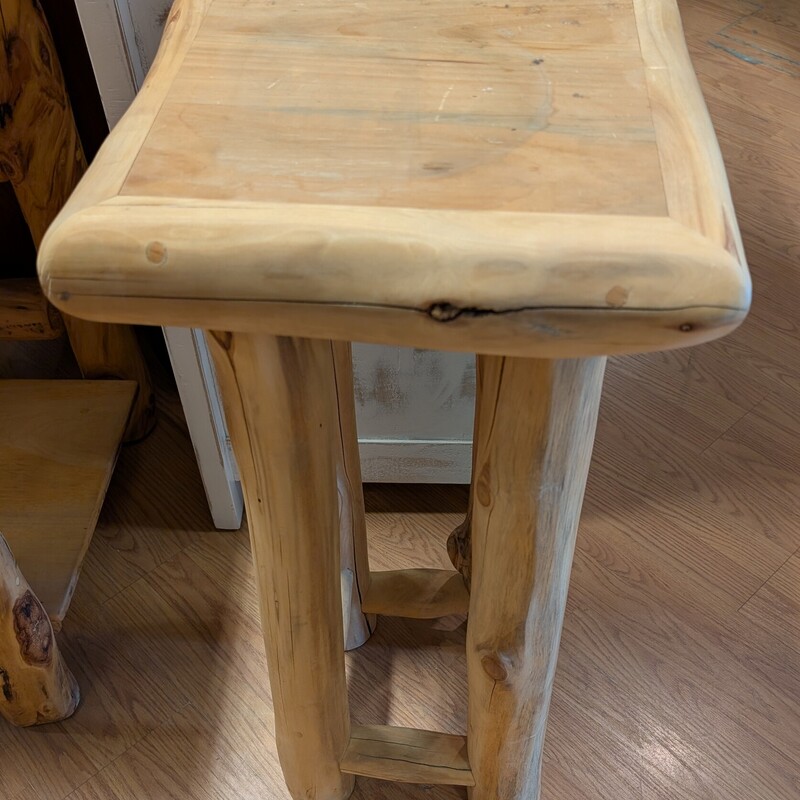 Rustic Log Plant Stand