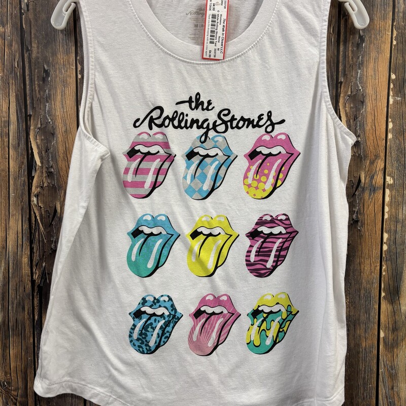 White Rolling Stones Tank, Size: M