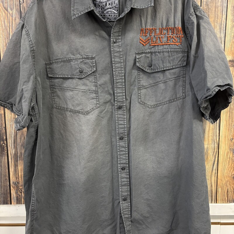 Grey Affliction Shirt, Size: 2X