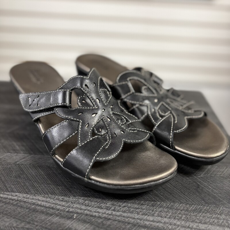 Black And Silver Clarks, Size: 10