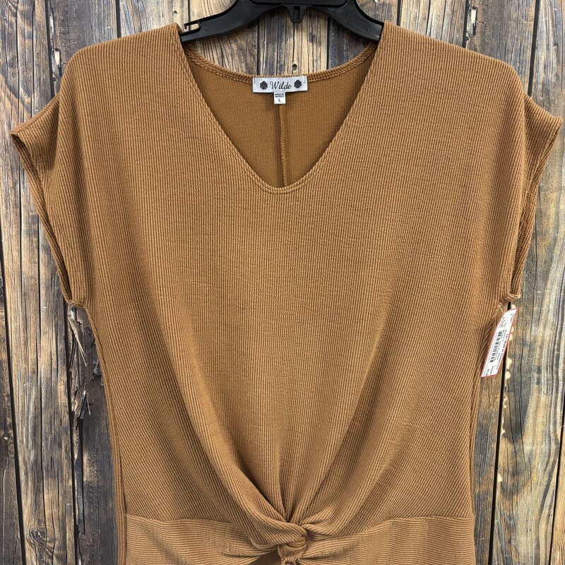 Brown Cross Front Top, Size: L