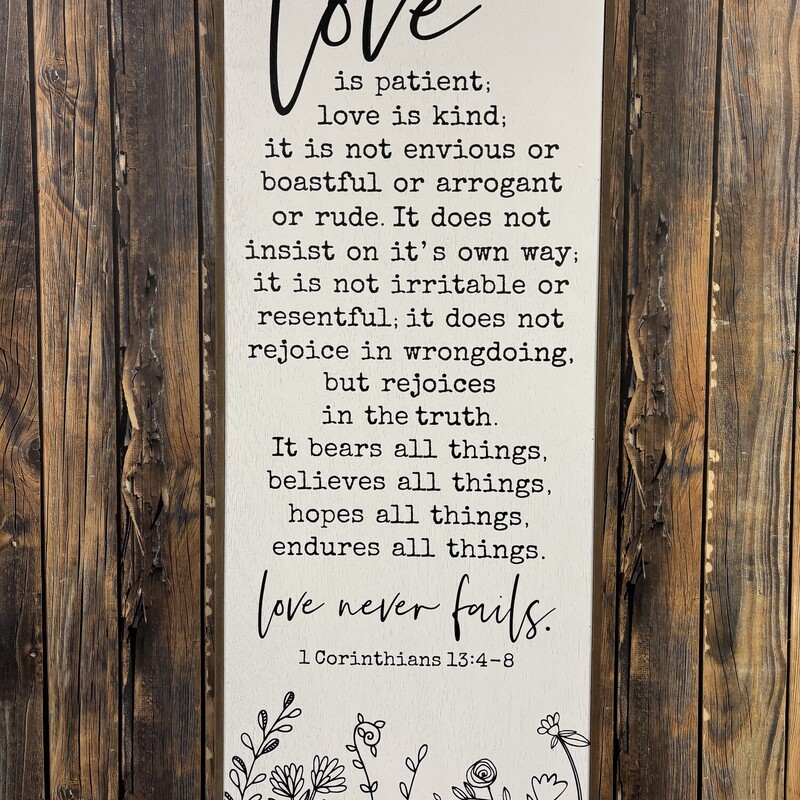 Love Is Patient Sign, Size: 32x12 In