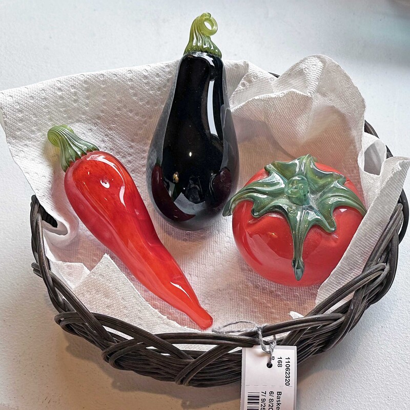 Basket Of Glass Veggies
