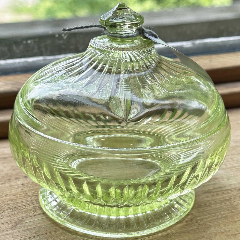 Uranium Glass Bowl/Lid