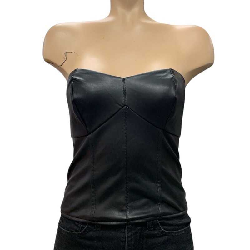 Suzy NWT Leather Corset, Black, Size: S