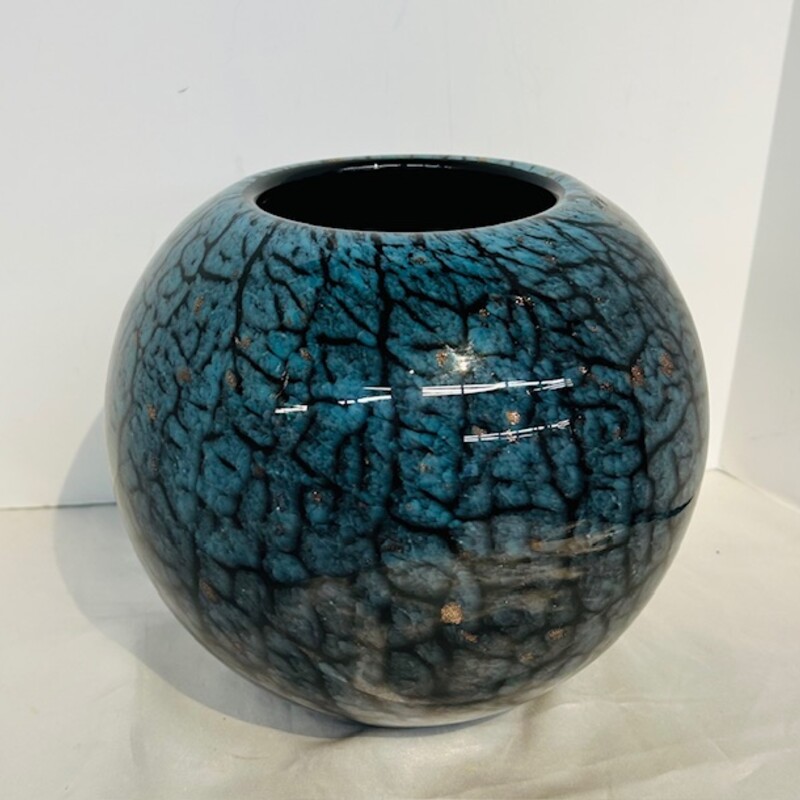 Glass Mottled Round Vase