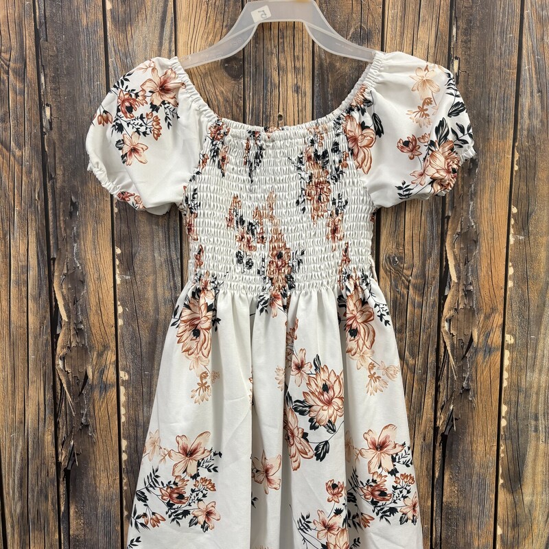 White Floral Dress, Size: 5/6