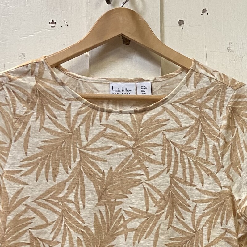 Crm/Tan Linen Palm Tee
