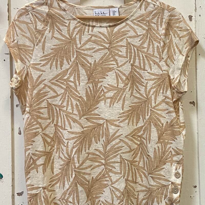 Crm/Tan Linen Palm Tee<br />
Crm/Tan<br />
Size: Medium