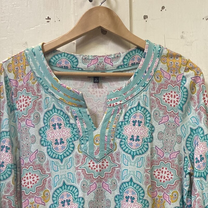 Mnt/Teal/P 3/4 Slv Top
