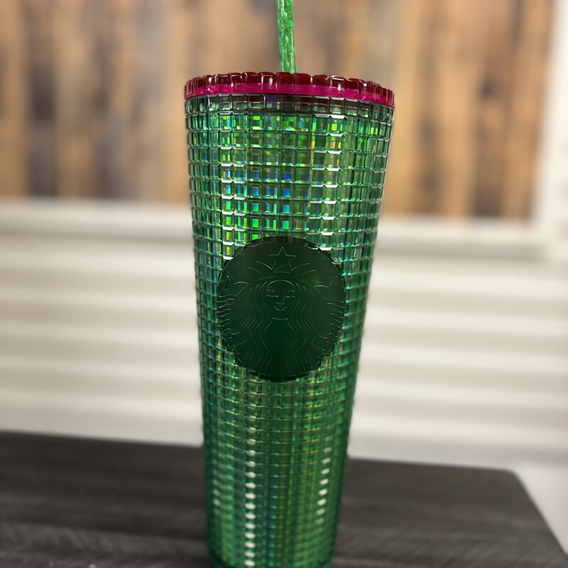 Green Starbucks W/ Pink L, Size: 24 OZ