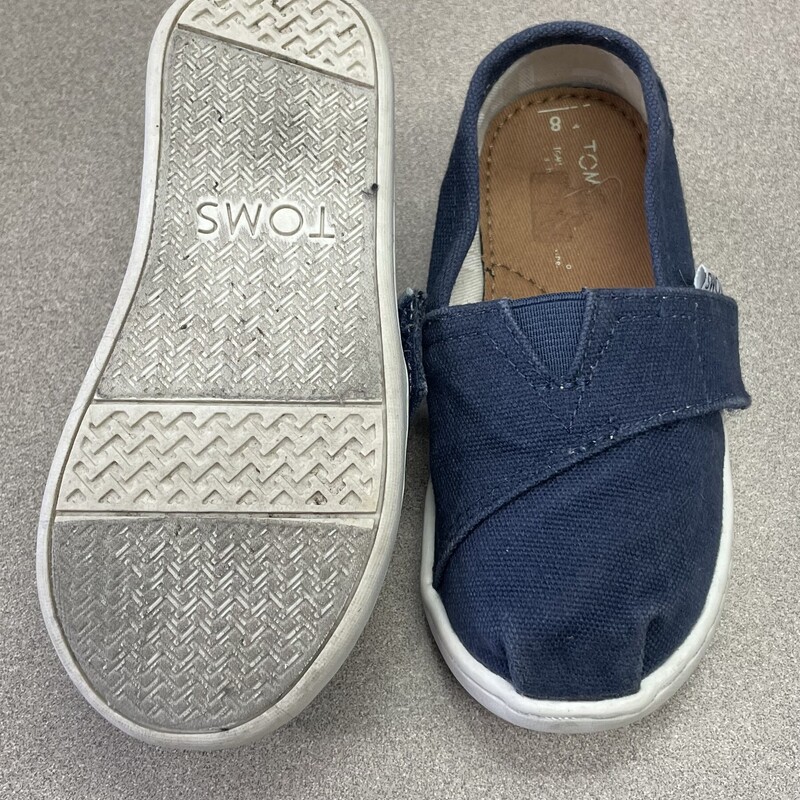 Toms Slip On Shoes, Navy, Size: 8T