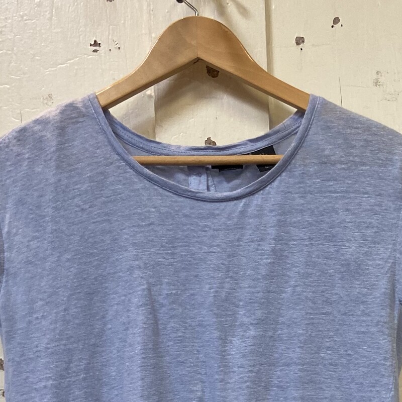 Blu Linen Bttn Bck Tee