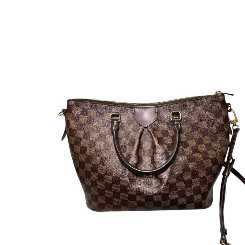 Louis Vuitton Sienna Damier Crossbody PM<br />
<br />
Date Code: SD4158<br />
<br />
Dimensions:<br />
Base length: 9.75 in<br />
Height: 8 in<br />
Width: 4.75 in<br />
Drop: 3.25 in<br />
Drop: 18.5 in<br />
<br />
In very good condition.  Some marks inside the interior. Some ver light tarnishing of hardware.<br />
<br />
Comes with the original box. No dust bag.