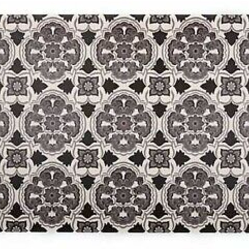 Mackenzie Childs Lisbon Floor Mat
Black Grey Cream Vinyl
Size: 3x5
DECORATIVE VINYL FLOOR MAT: With our durable, slip-resistant vinyl indoor and outdoor Floor Mat, there’s no need to choose between fashion and function. Use it as a divine door mat, kitchen mat, or bathroom mat to give any room of your home MacKenzie-Childs flair!
NEW Retail $299