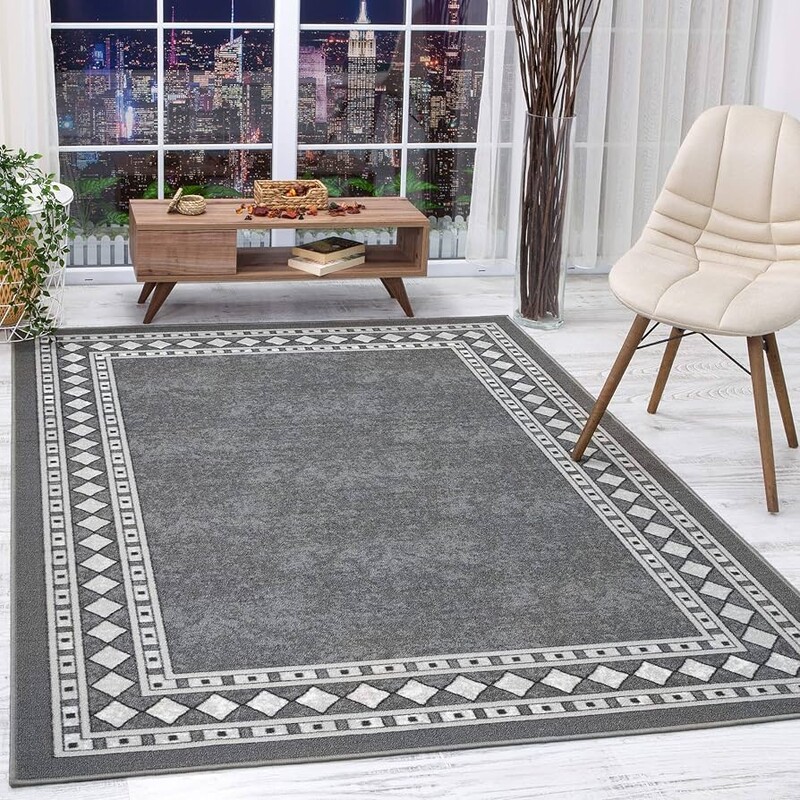 Antep Alfombras Modern
Grey Black
Size: 4'x5'8