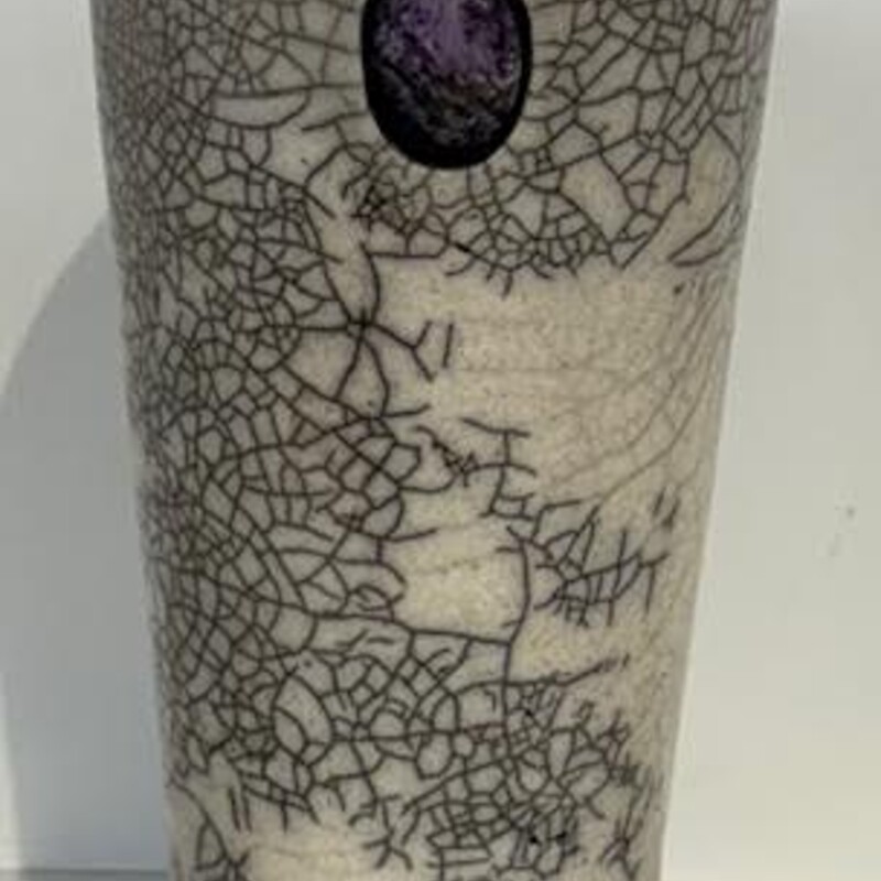 Raku Crackle Vase WStone