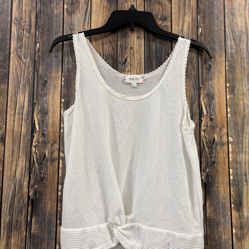 Cream Tie Front Shirt, Size: M