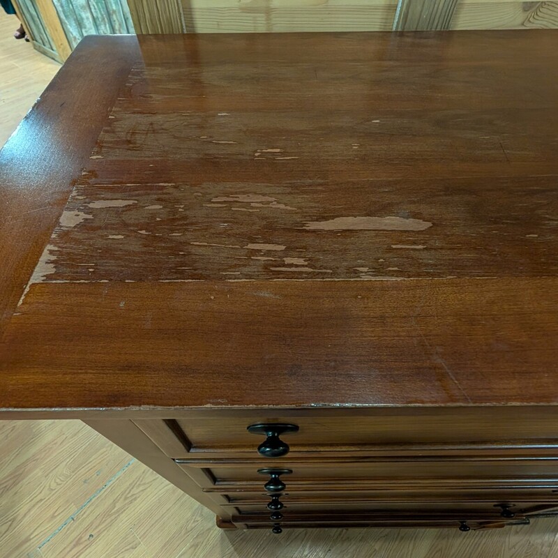 Tall Boy 5 Drawer<br />
40w x 18d x 58h<br />
Top As Is