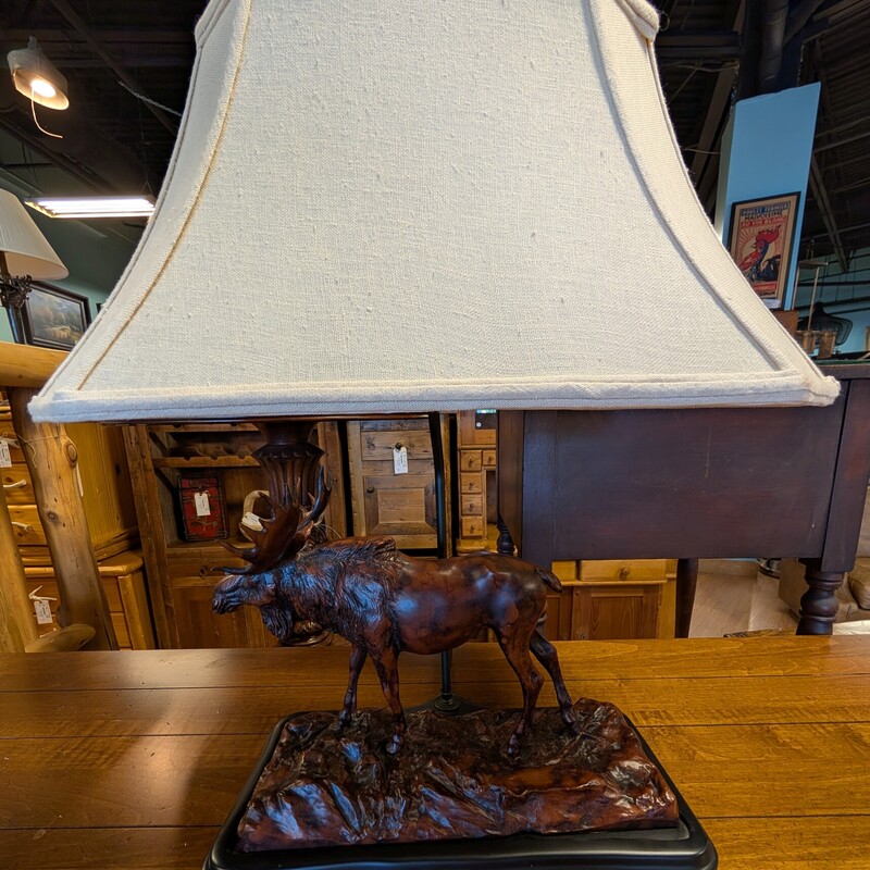 Rust Resin Moose On Base
