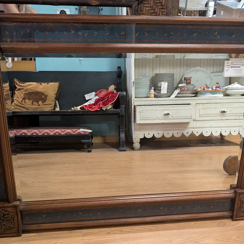 Carved Wood W/Glass Inlay Mirror
49w x 35h