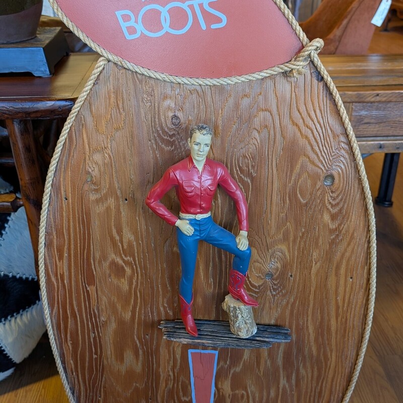 Shoes & Boots Sign Levi, Cowboy, Vintage
24w x 36h