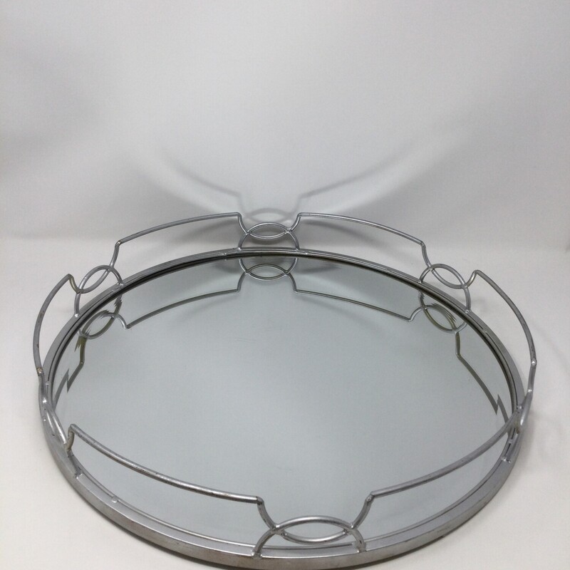 Mirrored Tray,
Silver,
Size: 17 X 3 In