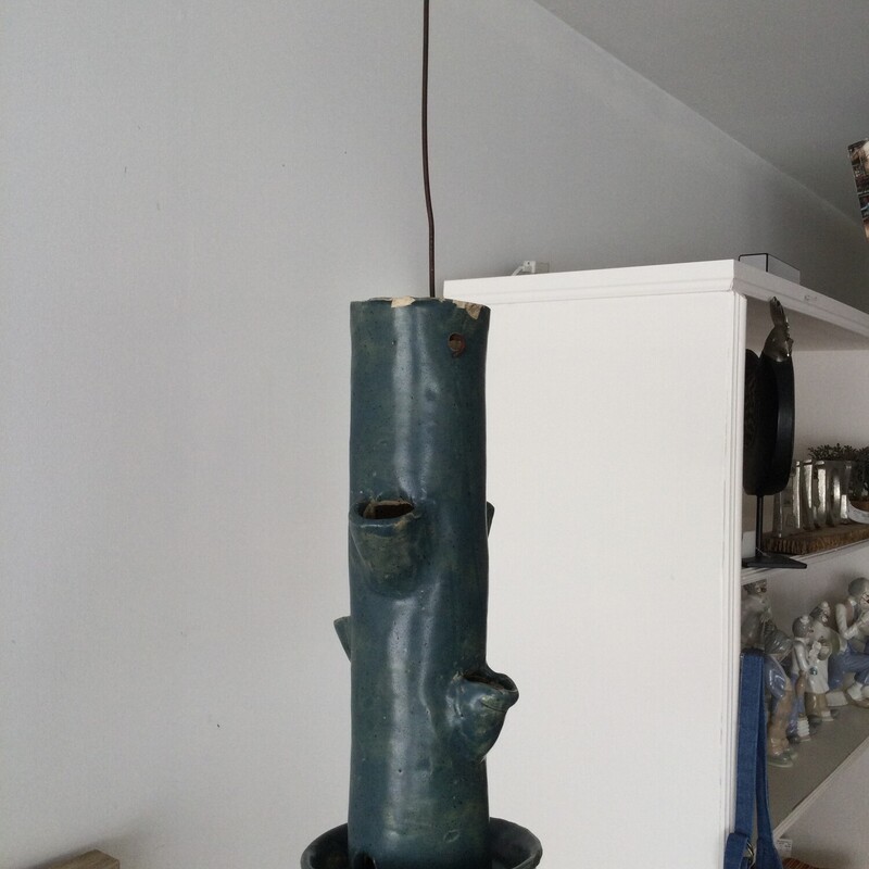 Pottery Bird Feeder,
Denim,
Size: 18 X 5 In