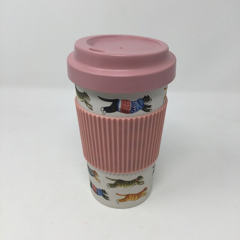 Kitty Resin Travel Mug,
Pink/Multi,
Size: 7 In