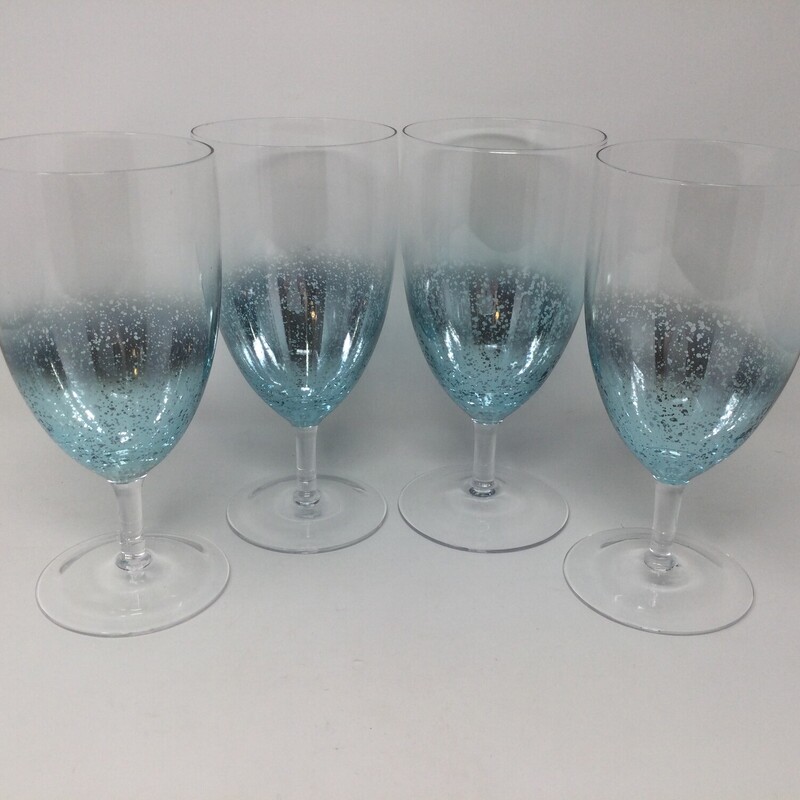 Glass Stemware,
Aqua,
Size: Set Of 4