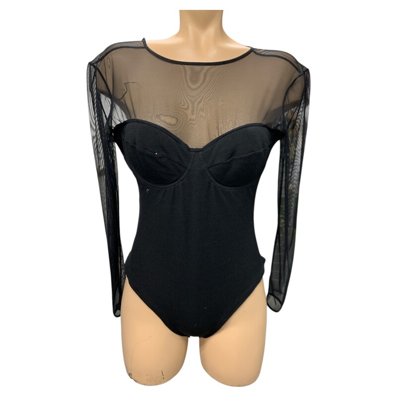 La Vie En Rose Bodysuit, Black, Size: S