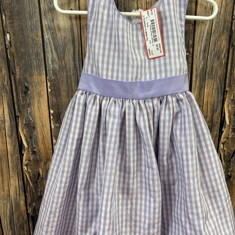 Purple Check Dress, Size: 4