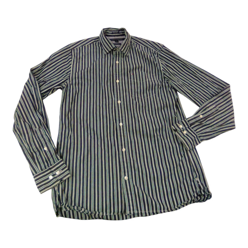 Shirt: Button Up Green Br