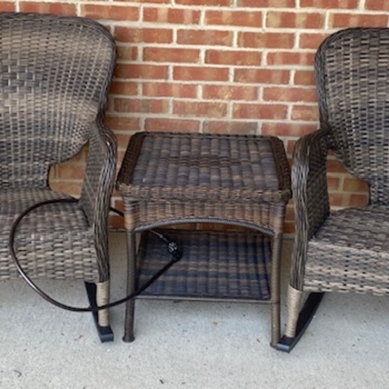 3pc Rattan Rocker Set