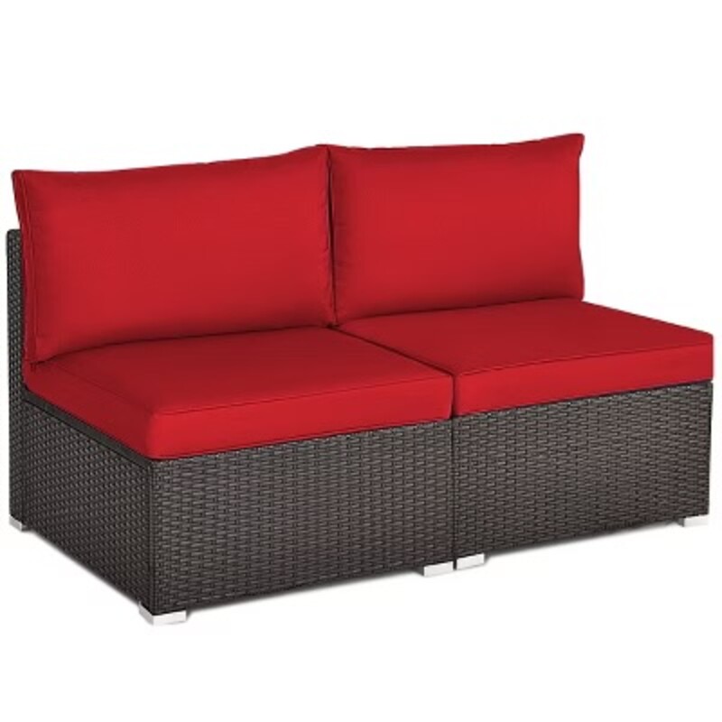 Wicker 2pc Patio Sofa
