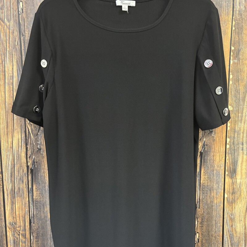 Black Silver Button Shirt, Size: L