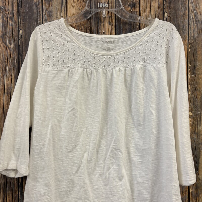 White Eyelet Top, Size: L