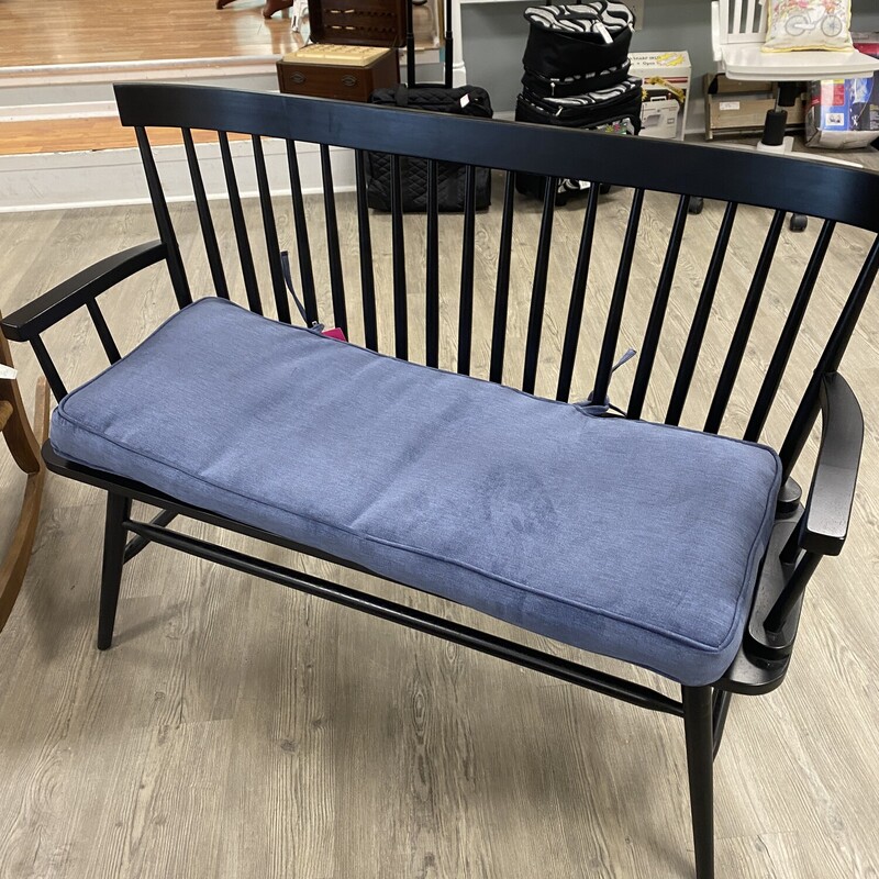 Black Bench Blue Cushion