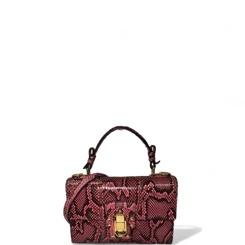 Dolce & Gabbana Lucia, Python Top Handle Bag

Dimensions:6.5 H x 9.5 W  inches

In very good condition. Some scratching of the hardware.

Does not come with original dust bag or box.