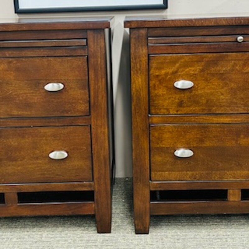 Set Of 2 Wood 2 Drawer