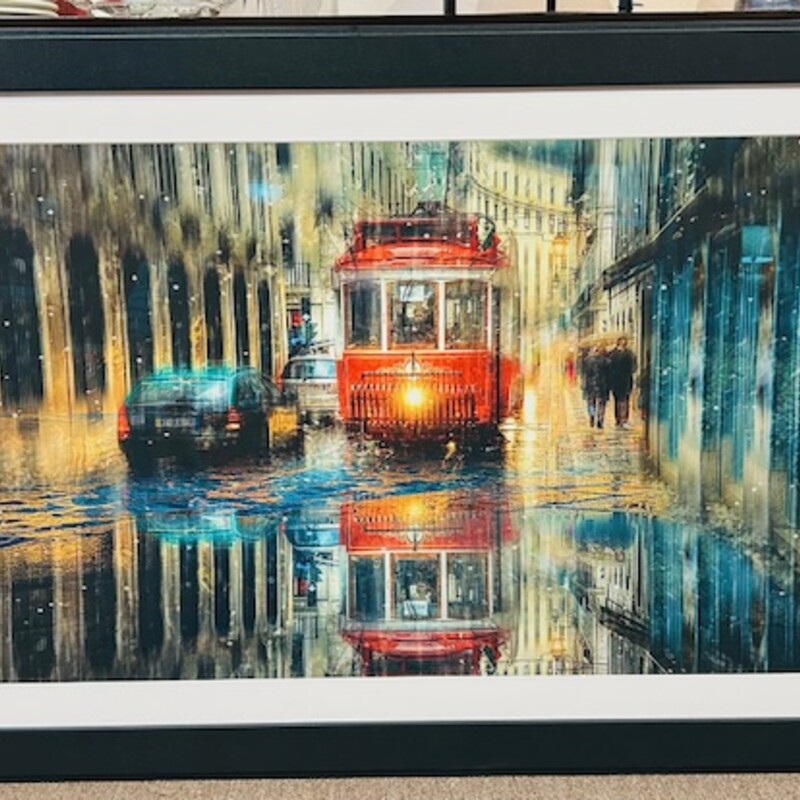 Tram On Rainy Day Artwork