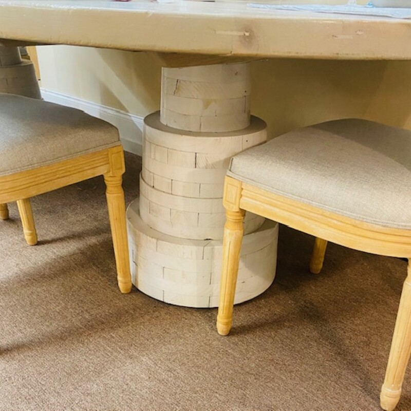 Reclaim Salvage Custom Table
Cream Grey Wood Top
White Double Pedastal Base
Size: 100x48X29H
Made from reclaimed wood in Cleveland.
Must see in person..Stunning!
